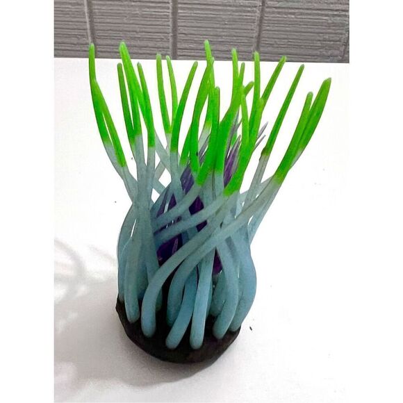 1 Pc Fluorescent Artificial Sea Anemone Coral Aquarium Tank Landscape Green - Picture 1 of 3